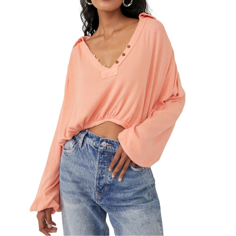 Womens Free People Darren Tee In Savannah Red